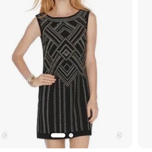 White House Black Market Sleeveless Black Dress With God and Silver Studs. Small - Picture 1 of 7